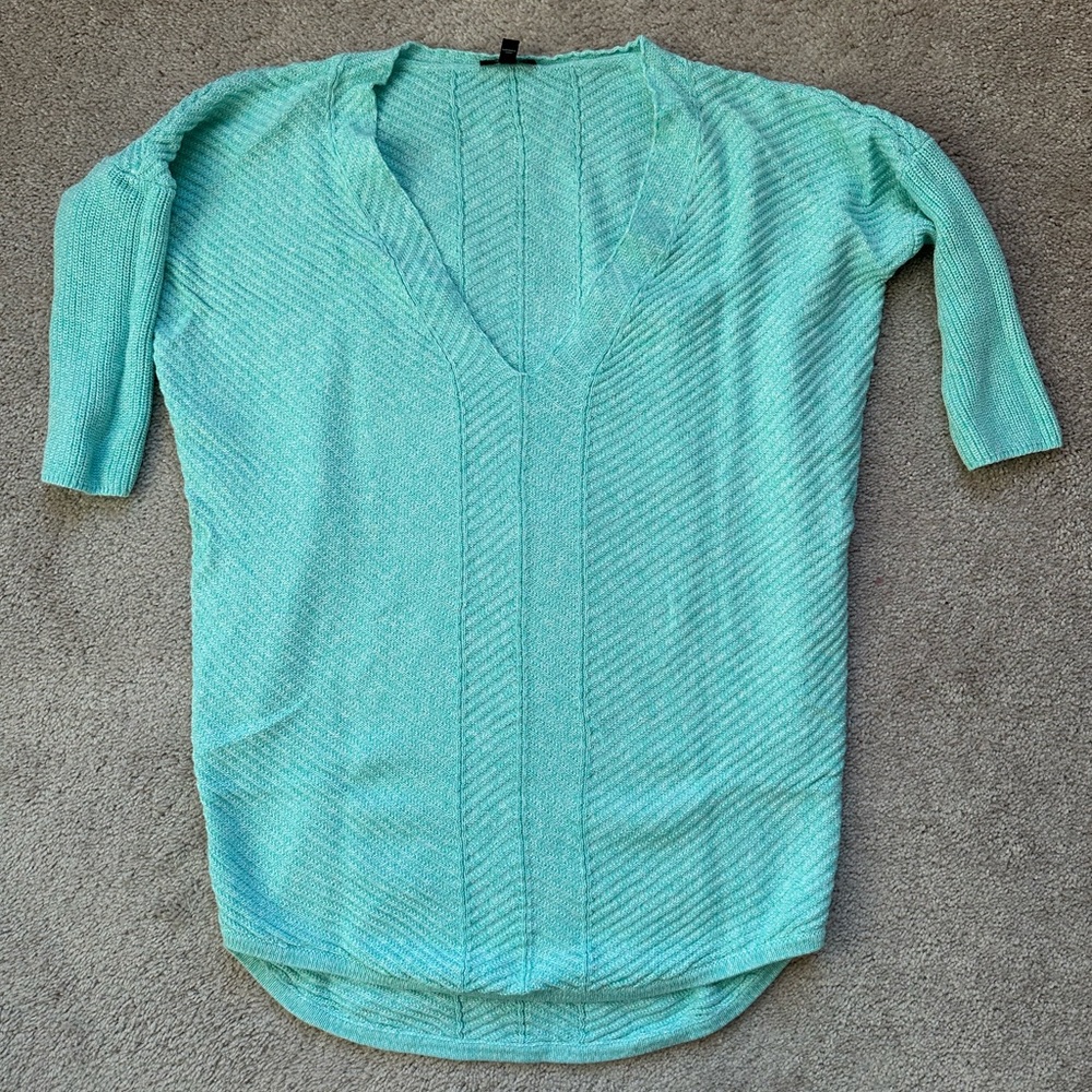 Aqua Express V Neck 3/4 Sleeve Women's Sweater